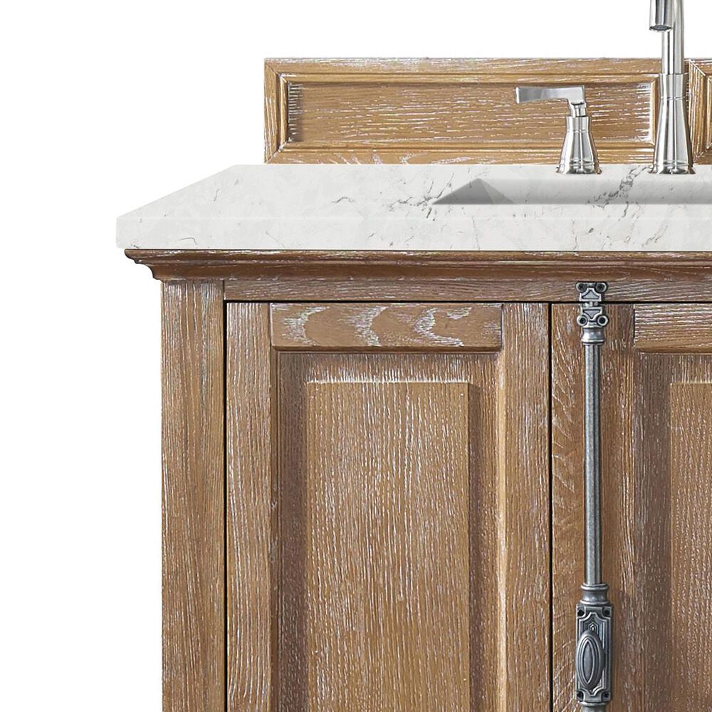 James Martin Vanities Providence 72&quot; Double Bathroom Vanity in Driftwood with 3 cm Eternal Jasmine Pearl Quartz Top and Rectangular Sinks, , large