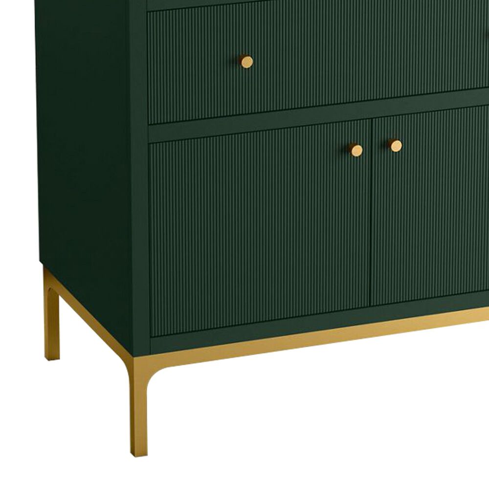 Kohler Calpa 36" Single Bathroom Vanity in Emerald Green with 2 cm White Quartz Top and Rectangular Sink, , large
