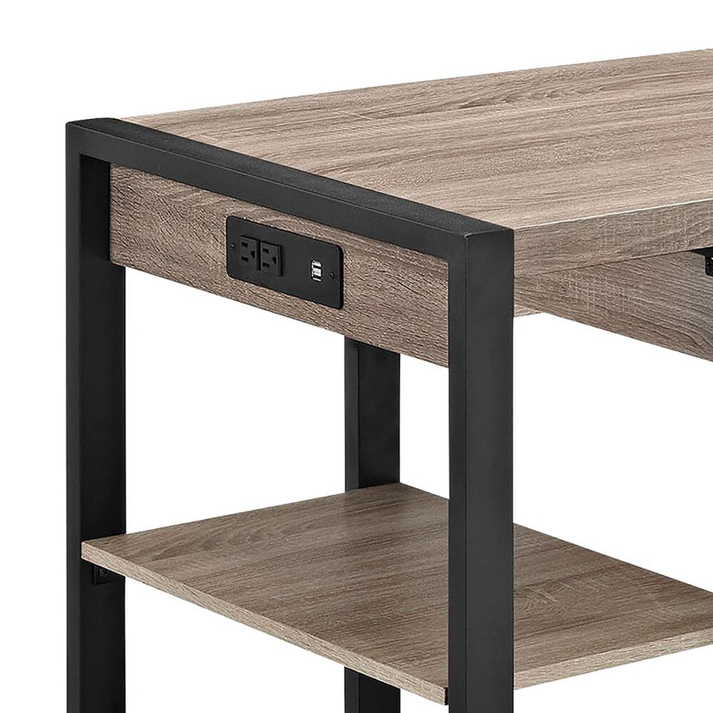 Walker Edison Urban Blend 48" Computer Desk in Ash Grey Nebraska