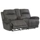 Ashley Austere Manual Reclining Loveseat with Center Console in Gray, , large