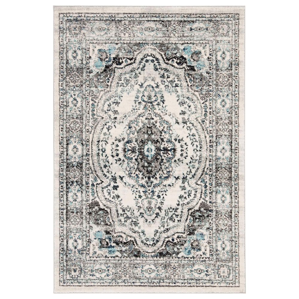 Safavieh Madison MAD926F 4" x 6" Light Grey and Blue Area Rug, , large