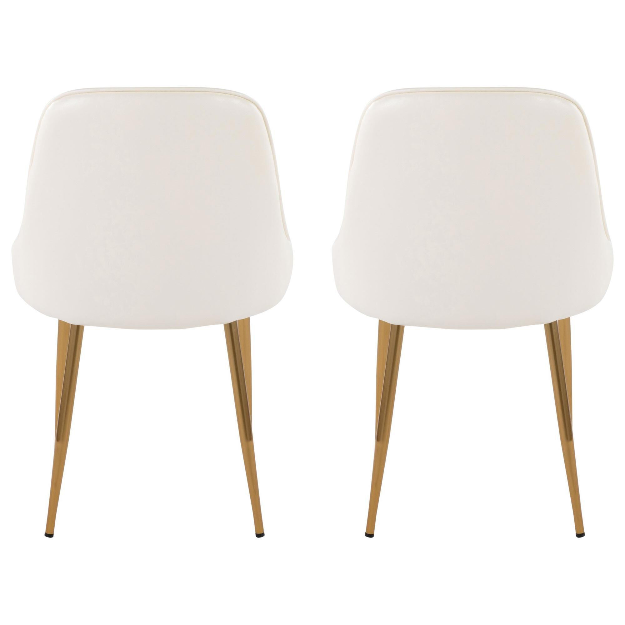 LumiSource Marcel Side Chair with White Faux Leather Cushion in