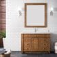 James Martin Vanities Bristol 48" Single Bathroom Vanity in Saddle Brown with Single Hole 3 cm White Zeus Quartz Top and Rectangular Sink, , large