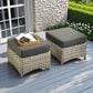 HOMLUX 2-Piece Outdoor Wicker Ottoman Set with Cushion in Black, , large