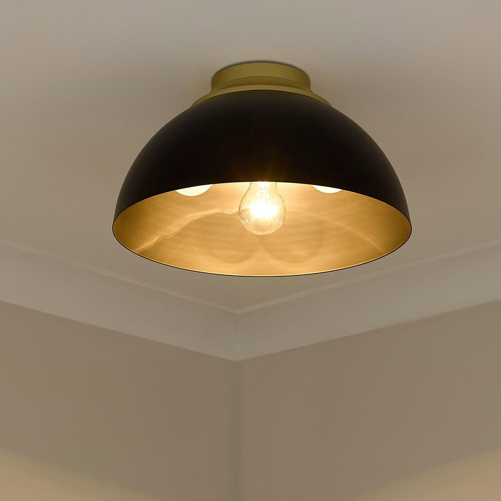 Golden Lighting Zoey Flush Mount in Black and Gold, , large