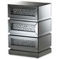 Baxton Studio Sabrina Mirrored 3-Drawer End Table in Silver, , large