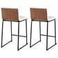 Lumisource Mason Mara Counter Stool with White Cushion in Black and Walnut (Set of 2), , large