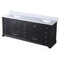 Lexora Home Dukes 84" Double Bathroom Vanity in Espresso with 2 cm White Quartz Top and Rectangular Sinks, , large