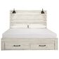 Ashley Cambeck King Storage Bed in Whitewash with Lighting, , large