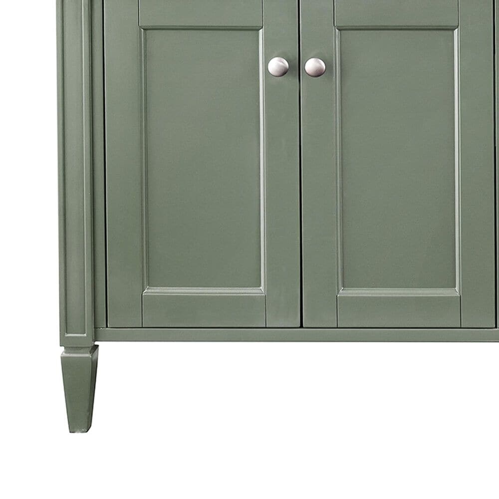 James Martin Vanities Brittany 72&quot; Double Bathroom Vanity in Smokey Celadon with Single Hole 3 cm White Zeus Quartz Top and Rectangular Sinks, , large