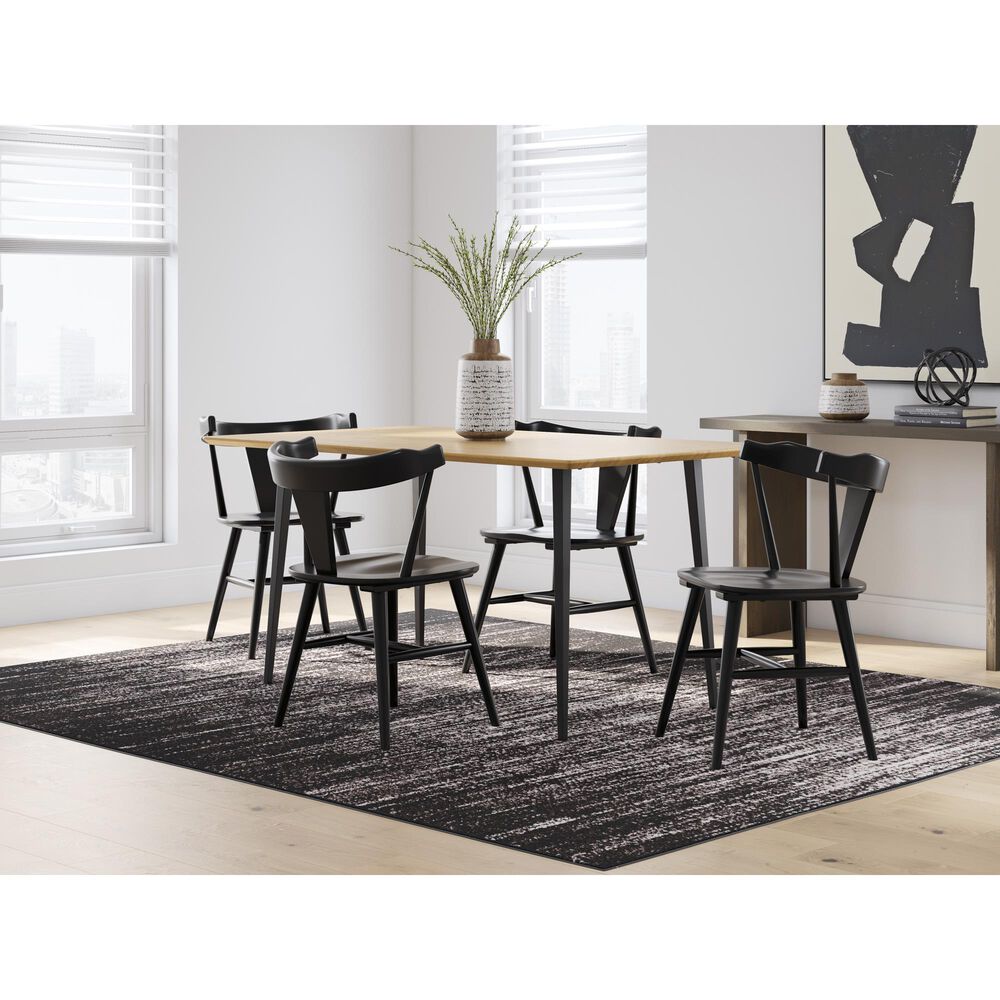 Ashley Gretlynn Rectangular Dining Table in Light Natural and Matte Black - Table Only, , large