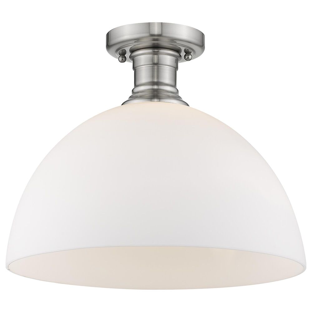 Golden Lighting Hines 14" Semi-Flush with Opal Glass in Pewter, , large