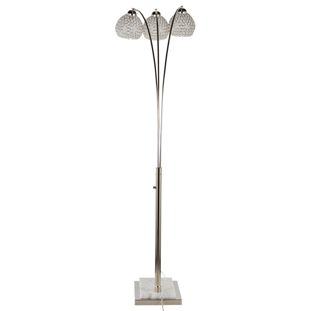 Grandview Gallery Willow Floor Lamp in Polished Nickel and White, , large