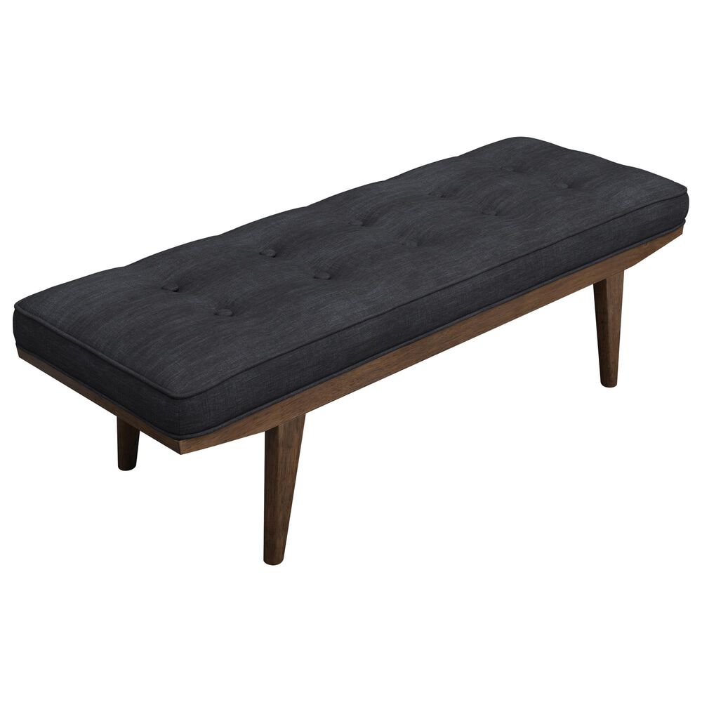 Pacific Landing Upholstered Tufted Bench with Taupe in Natural, , large