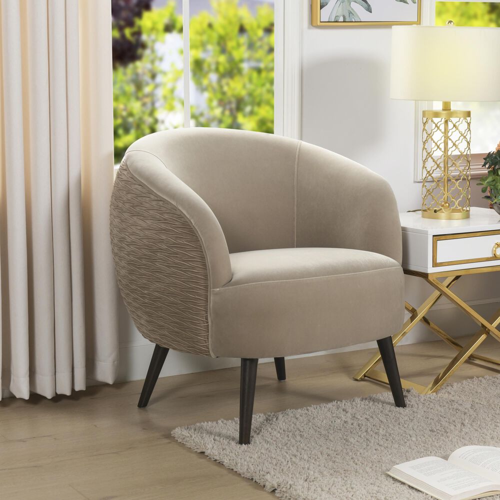 Jennifer Taylor Home London MidCentury Modern Ruched Barrel Chair in