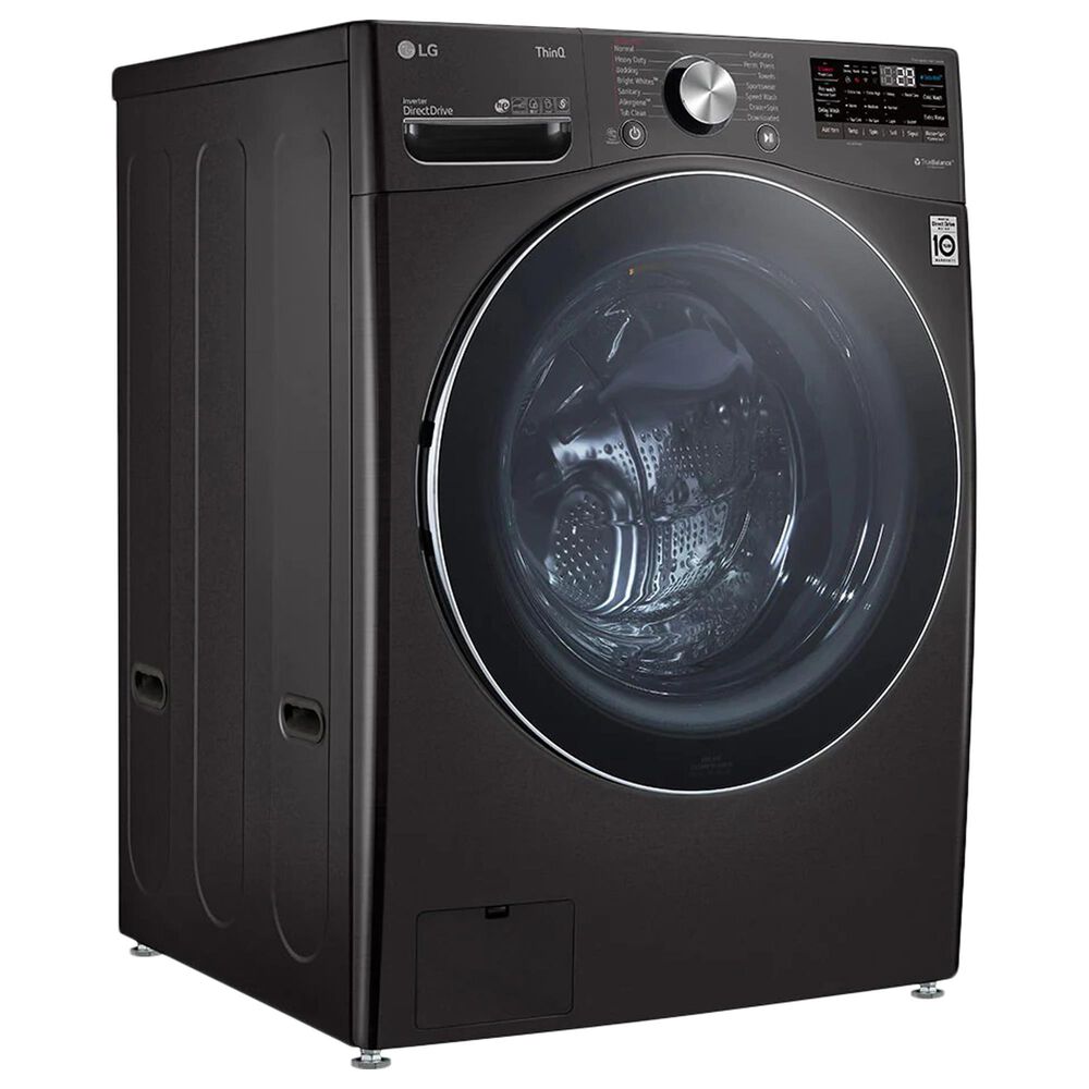 LG 5.0 Cu. Ft. Front Load Washer and 7.4 Cu. Ft. Electric Dryer with TurboWash 360 Laundry Pair in Black Steel, , large