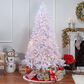 The Gerson Company 7.5" Parkview Pine Artificial Christmas Tree with Multicolored LED Lights in White, , large