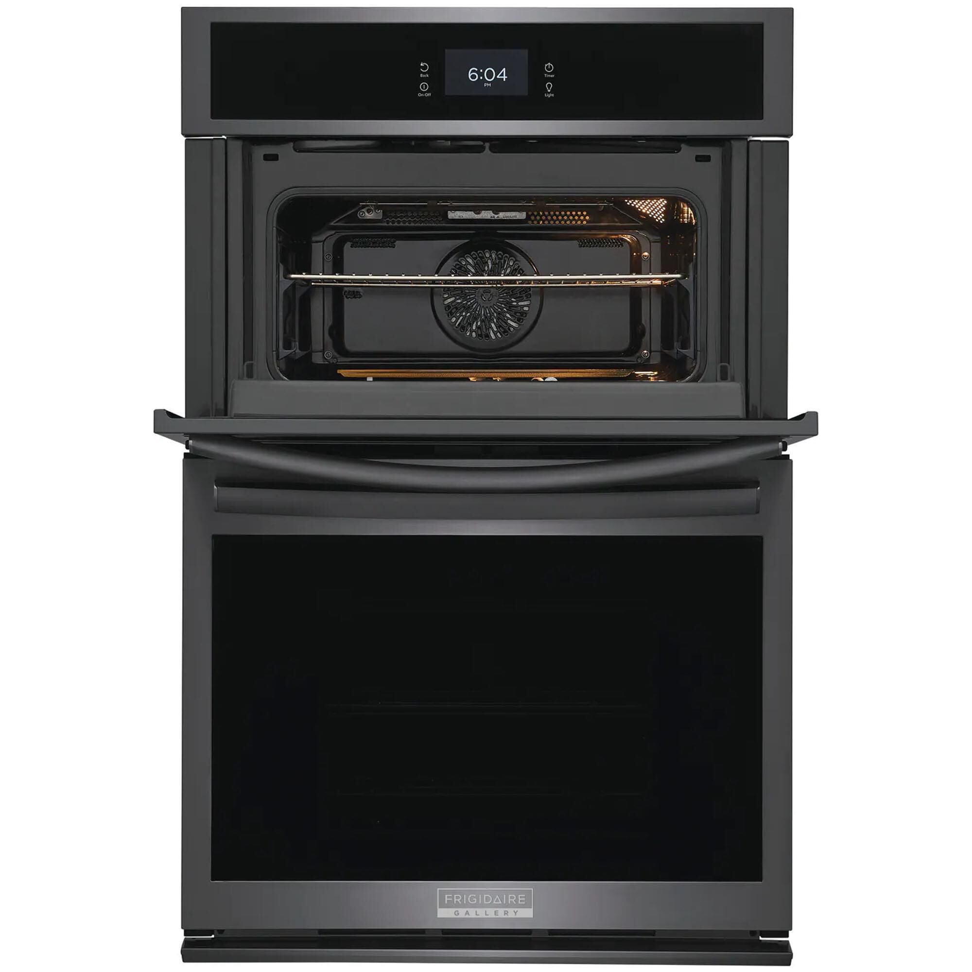 Black stainless wall store oven microwave combo