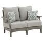 Ashley Visola Stationary Loveseat with Cushion in Gray, , large