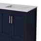 Lexora Home Jacques 60" Double Bathroom Vanity in Navy Blue with 2 cm White Quartz Top and Rectangular Sinks, , large
