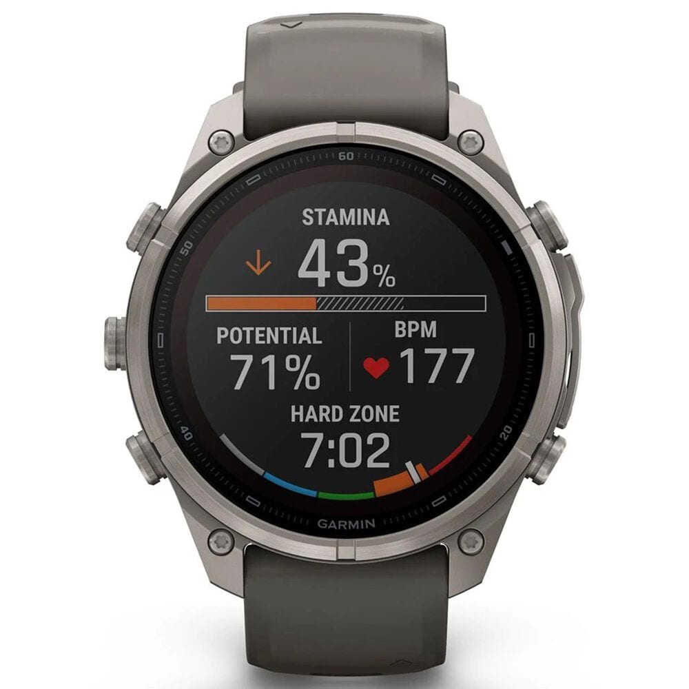 Garmin fenix 9 Pro inReach Solar Smartwatch 47mm Titanium with Pebble Gray and Silver Gray Silicone Band, , large