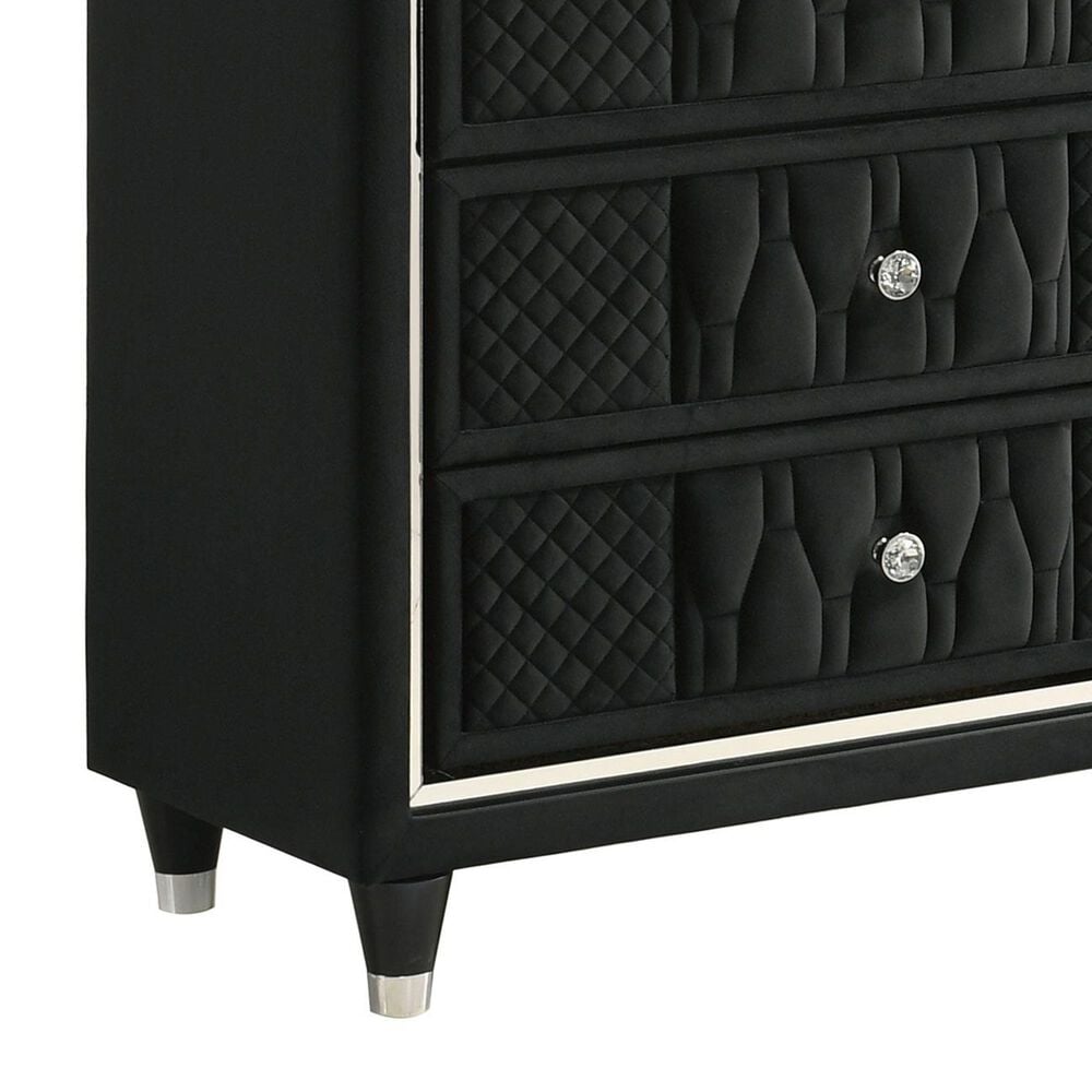Pacific Landing Lorient 4 Piece King Wingback Bedroom Set in Black Velvet, , large