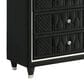 Pacific Landing Lorient 4 Piece King Wingback Bedroom Set in Black Velvet, , large