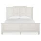 Nicolette Home Willowbrook King Panel Bed with Two Nightstands in Egg Shell White, , large