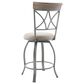 Linon Home Decor Hamilton Swivel Counter Stool in Pewter and Grey Wash, , large