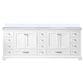 Lexora Home Dukes 84" Double Bathroom Vanity in White with 2 cm White Cultured Marble Top and Rectangular Sinks, , large