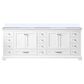 Lexora Home Dukes 84" Double Bathroom Vanity in White with 2 cm White Cultured Marble Top and Rectangular Sinks, , large