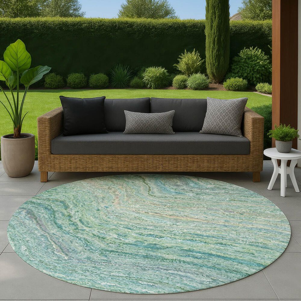 Dalyn Rug Company Lumara Teal 8' Round Area Rug, , large