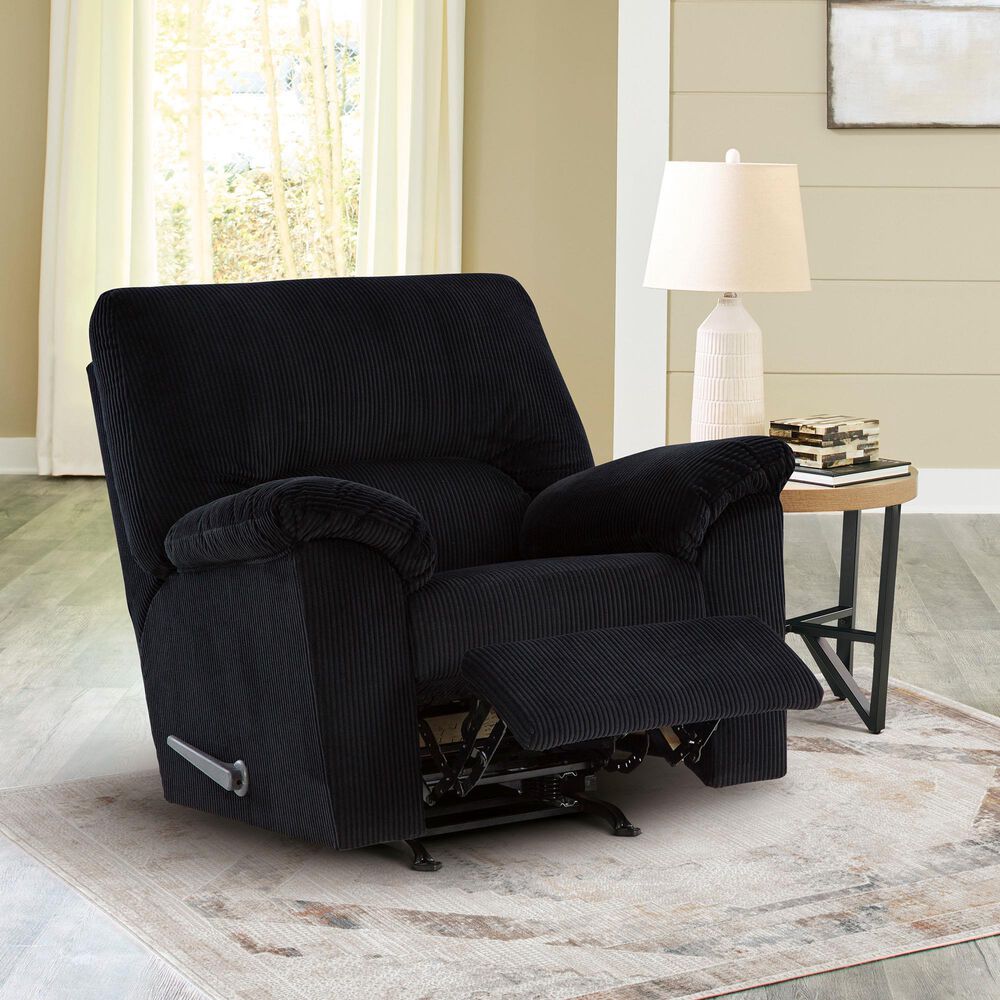 Ashley SimpleJoy Rocker Recliner in Onyx, , large