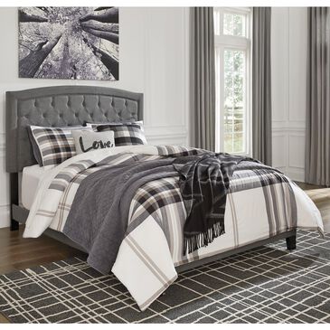 Signature Design by Ashley Adelloni Queen Upholstered Bed with an Arched Headboard in Gray, , large