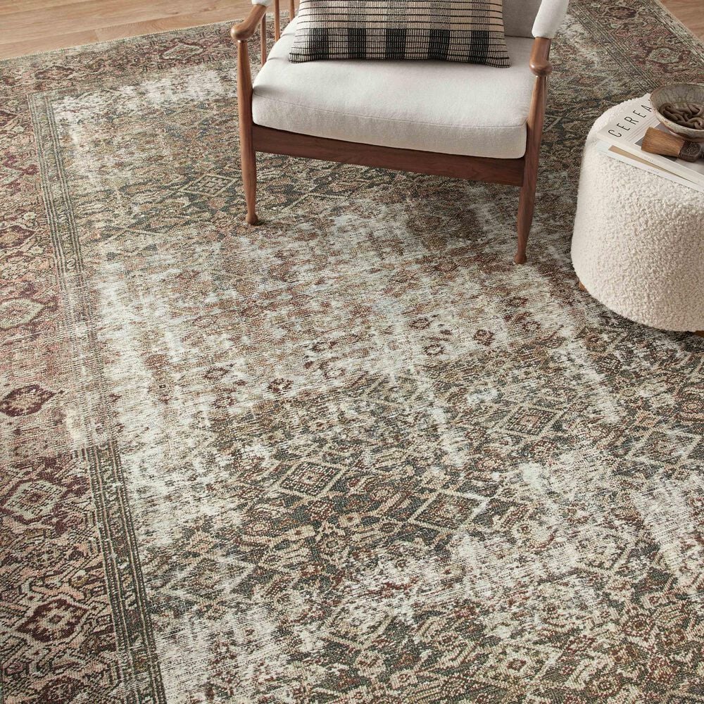 Amber Lewis x Loloi Georgie 8&#39;4&quot; x 11&#39;6&quot; Moss and Salmon Area Rug, , large