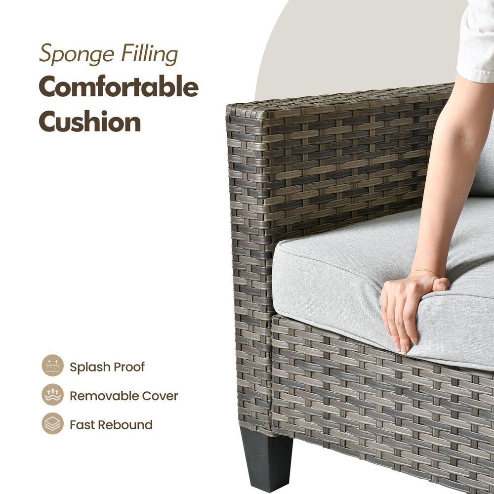 HOMLUX 9-Piece Outdoor Conversation Set in Gray, , large