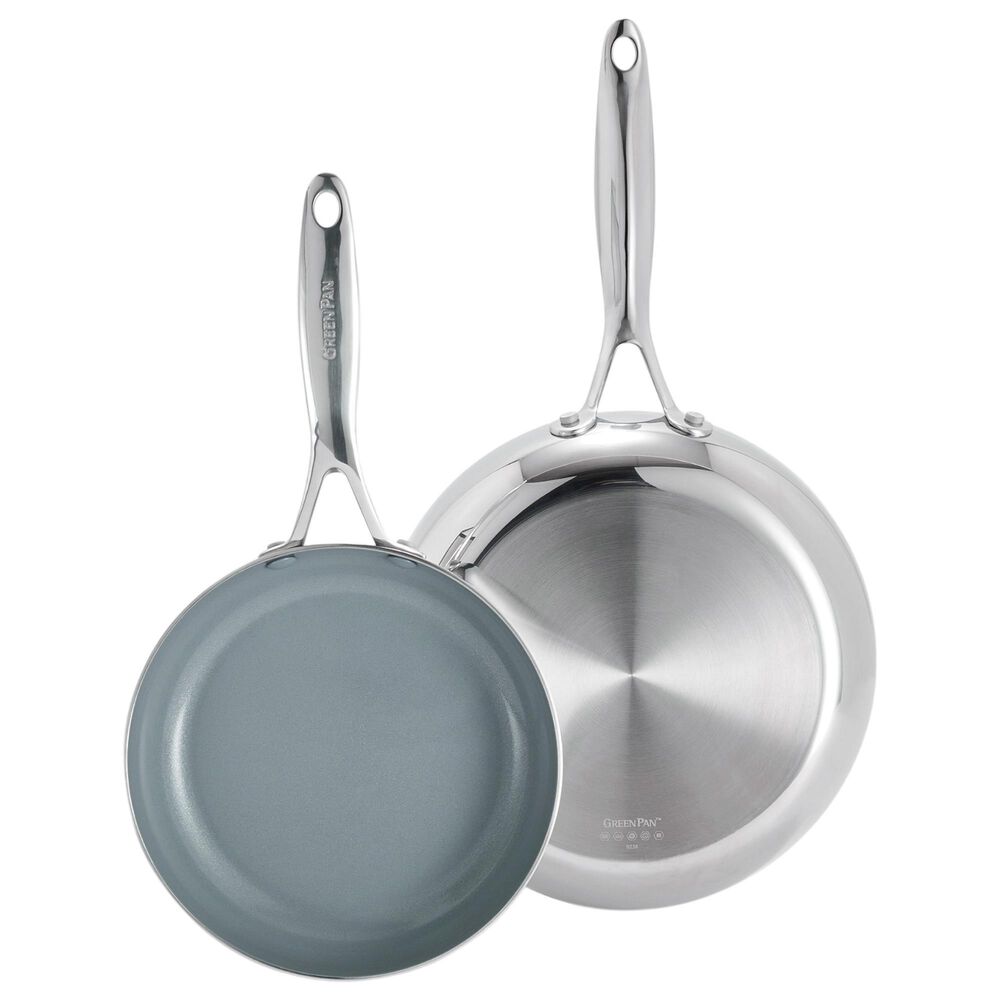Green Pan Valencia Pro 2-Piece 8" and 10" Open Frypan Set in Stainless Steel, , large