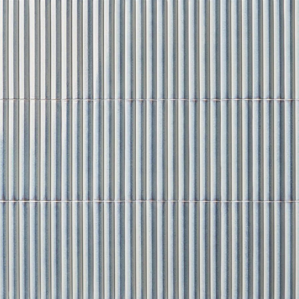 Soho Studio Accordion Iris White 5" x 16" Porcelain Tile, , large