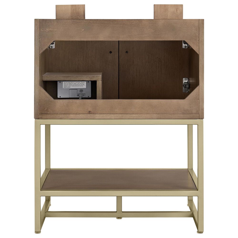 37B Mauri 24" Single Bathroom Vanity with Metal Baase in Walnut Drift with High-Profile 4" White Composite Stone Top, , large