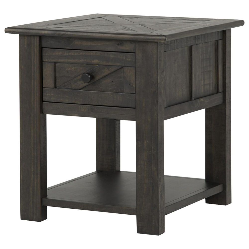 Nicolette Home Garrett Rectangular End Table in Weathered Charcoal, , large