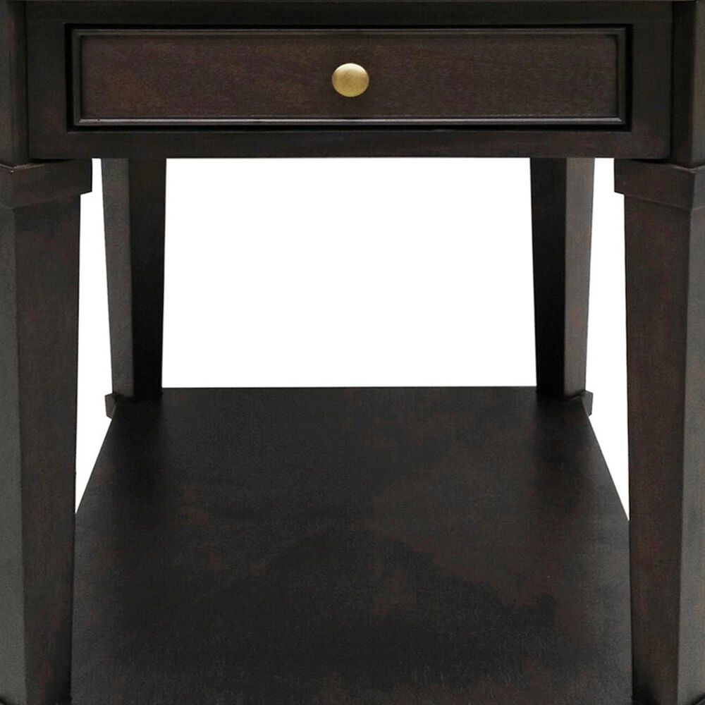 Slatehouse Carrington End Table in Dark Brown and Antique Gold, , large