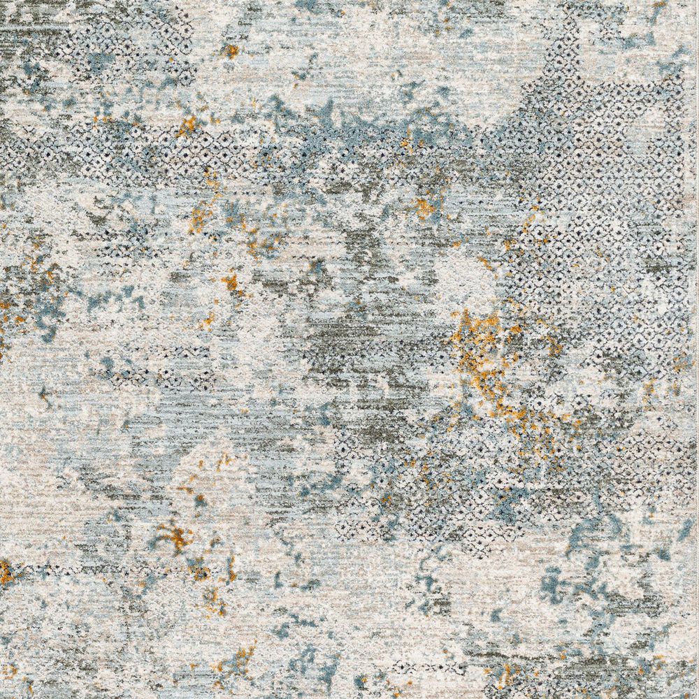 Surya Dresden Dusty Sage, Taupe, Off-White, Deep Teal, Ink Blue, Light Gray and Mustard 2'7" x 10' Runner, , large