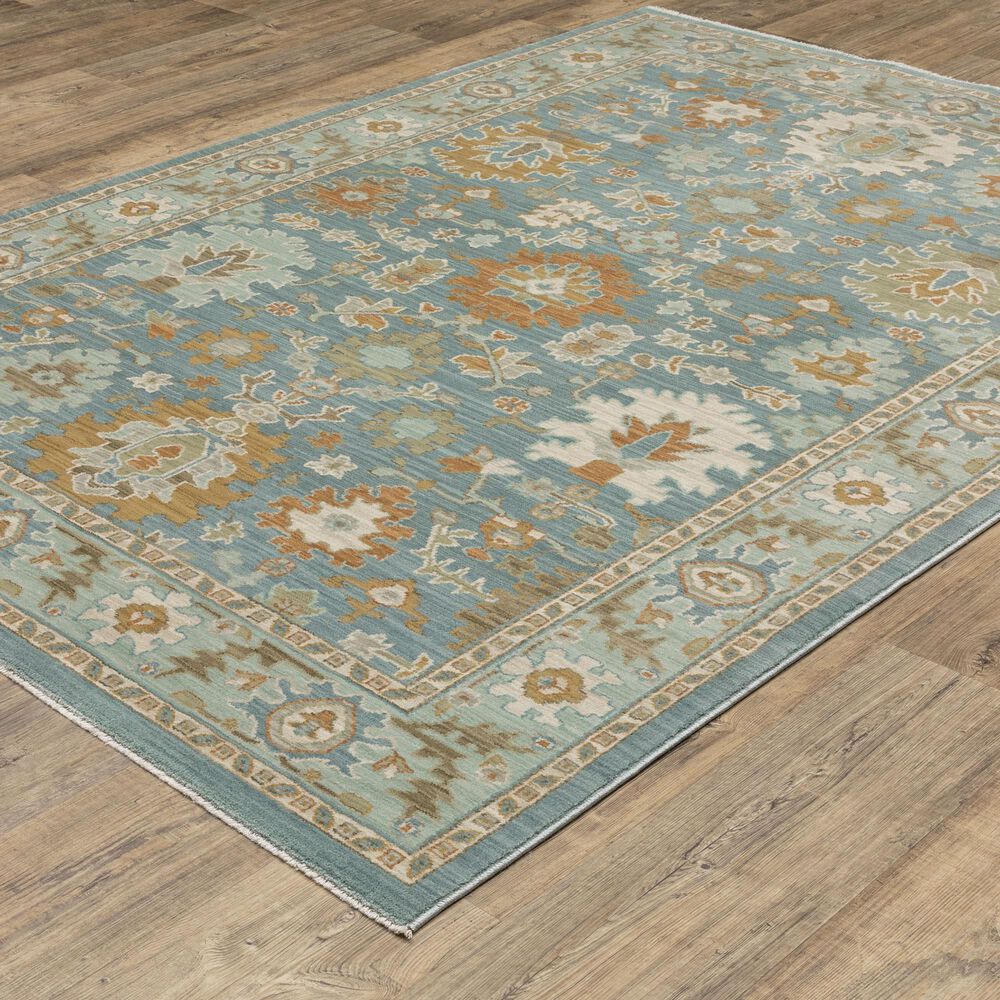 Oriental Weavers Maeve MAE02 Blue and Rust 3&#39;3&quot; x 5&#39; Area Rug, , large