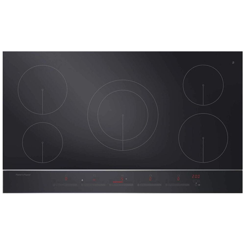Fisher and Paykel 36" 5 Zone Induction Cooktop in Ceramic Glass With Stainless Steel Trim , , large
