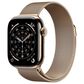 Apple Watch Series 11 (GPS+Cellular) 42mm Titanium Case with Milanese Loop in Gold and 2-Year AppleCare+, , large