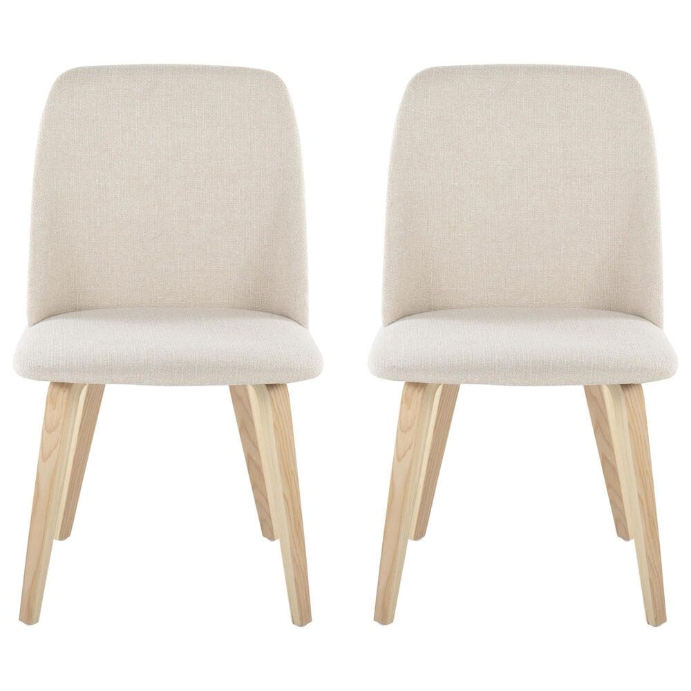 Lumisource Toriano Side Chair with Cream Cushion in Natural &#40;Set of 2&#41;, , large