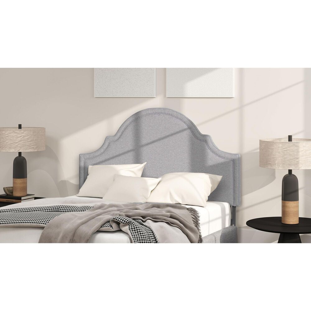 Jennifer Taylor Home Catherine Queen Upholstered Panel Headboard in Light Grey, , large