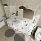 Lexora Home Jacques 84" Double Bathroom Vanity in White with 2 cm White Quartz Top and Rectangular Sinks, , large