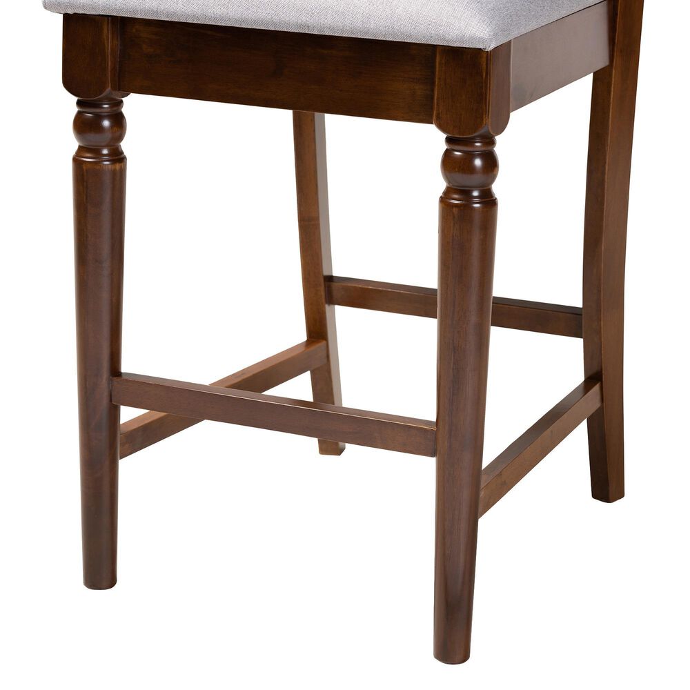Baxton Studio Oscar Counter Pub Chair in Walnut Brown (Set of 2), , large