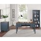Wycliff Bay Fairmont 3-Piece Half Pedestal Desk with Bookcase and File Cabinet Set in Dusty Blue and Natural, , large
